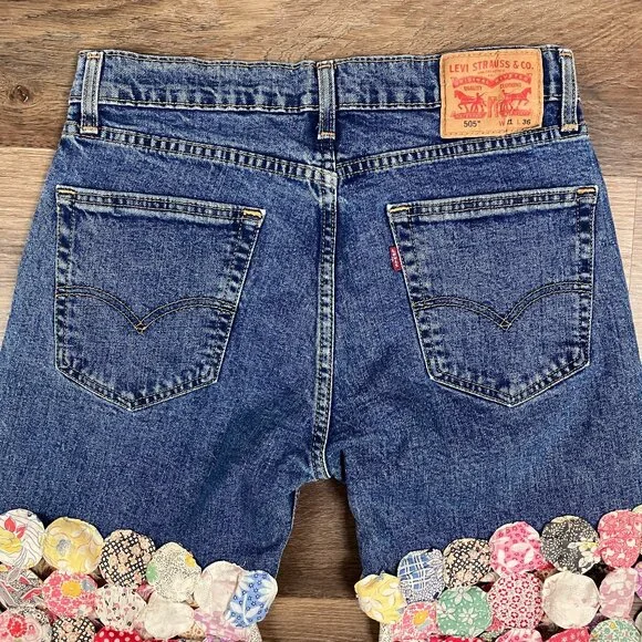 The Series New York Vintage Patchwork Quilted Pants Jeans Denim 30 Hi Rise Vtg - Picture 14 of 15